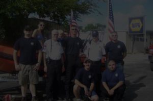 Group photo of fire fighters in McQueeney, Texas